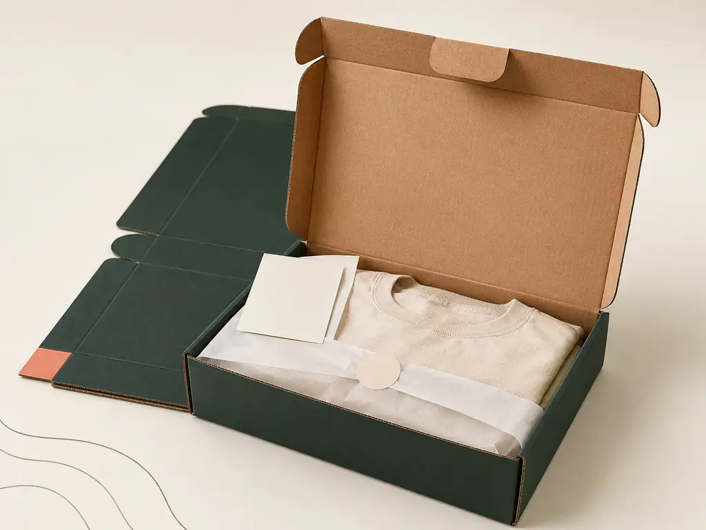 Custom Packaging Manufacturer | CustomPackForge Apparel Hero Unboxing Kit Concept V01 Card